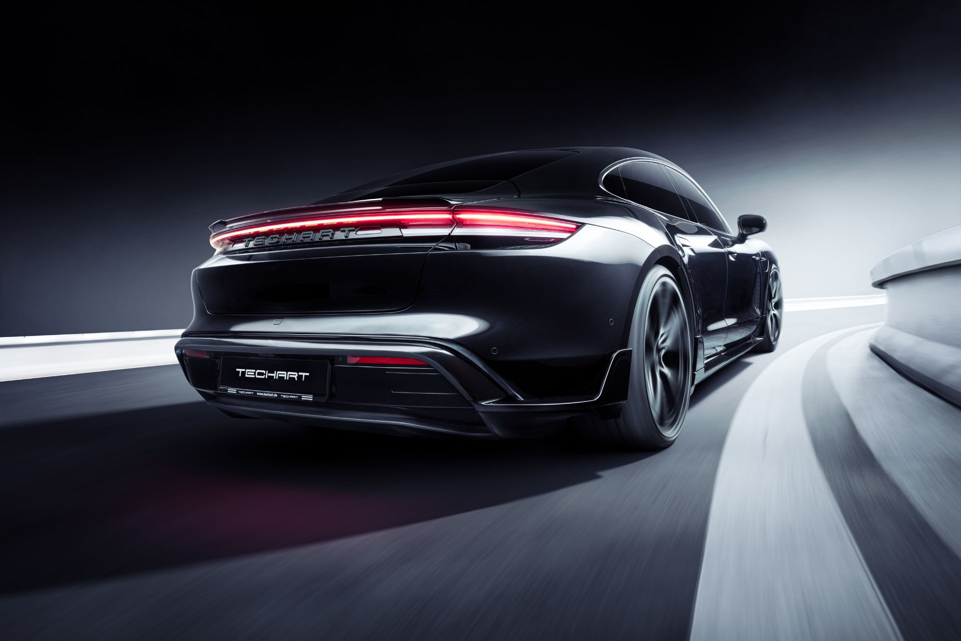 Download 2021 Porsche Taycan with TechArt aerokit - Rear HD Wallpaper 1920x1280 #6