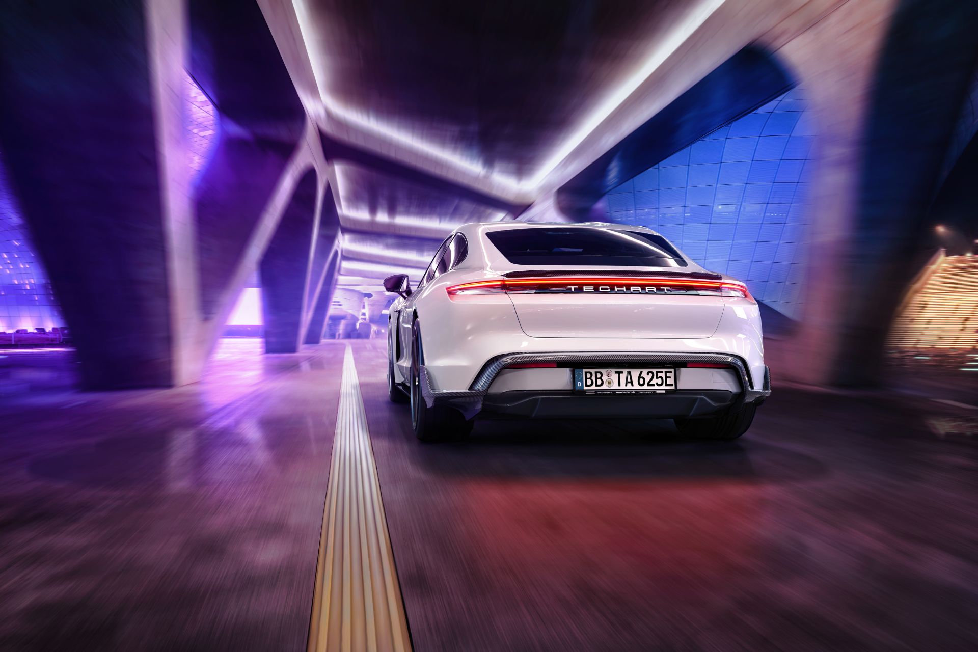 Download 2021 Porsche Taycan with TechArt aerokit - Rear HD Wallpaper 1920x1280 #36