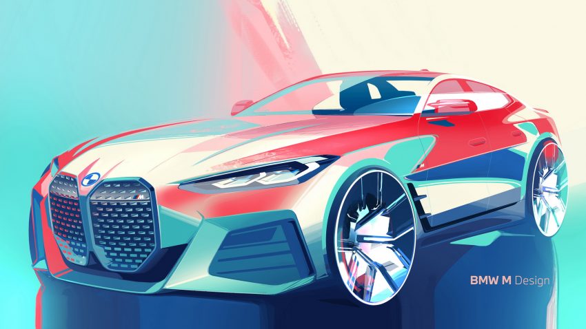 2022 BMW i4 M50 - Design Sketch Wallpaper 850x478 #26