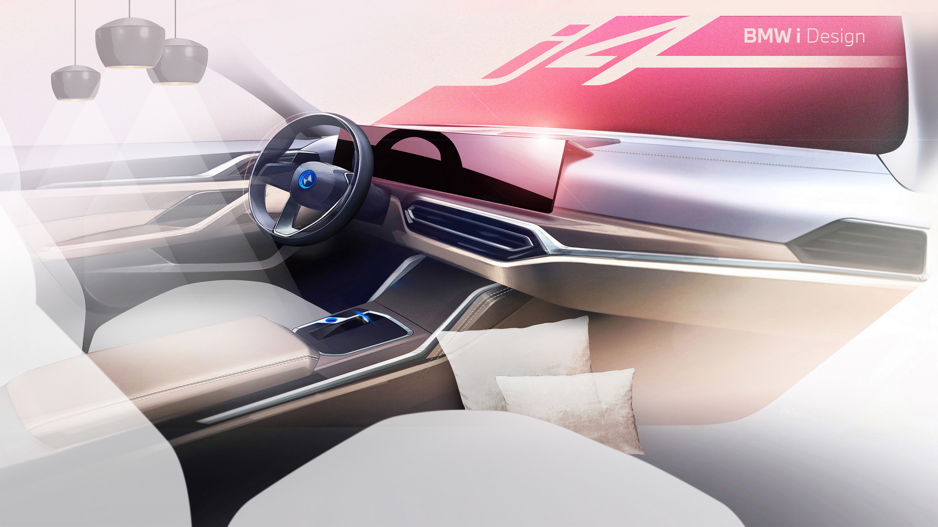 Download 2022 BMW i4 M50 - Design Sketch HD Wallpaper 1921x1080 #32