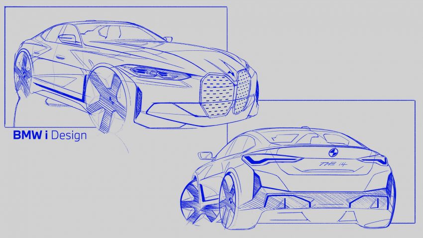 2022 BMW i4 M50 - Design Sketch Wallpaper 850x478 #33