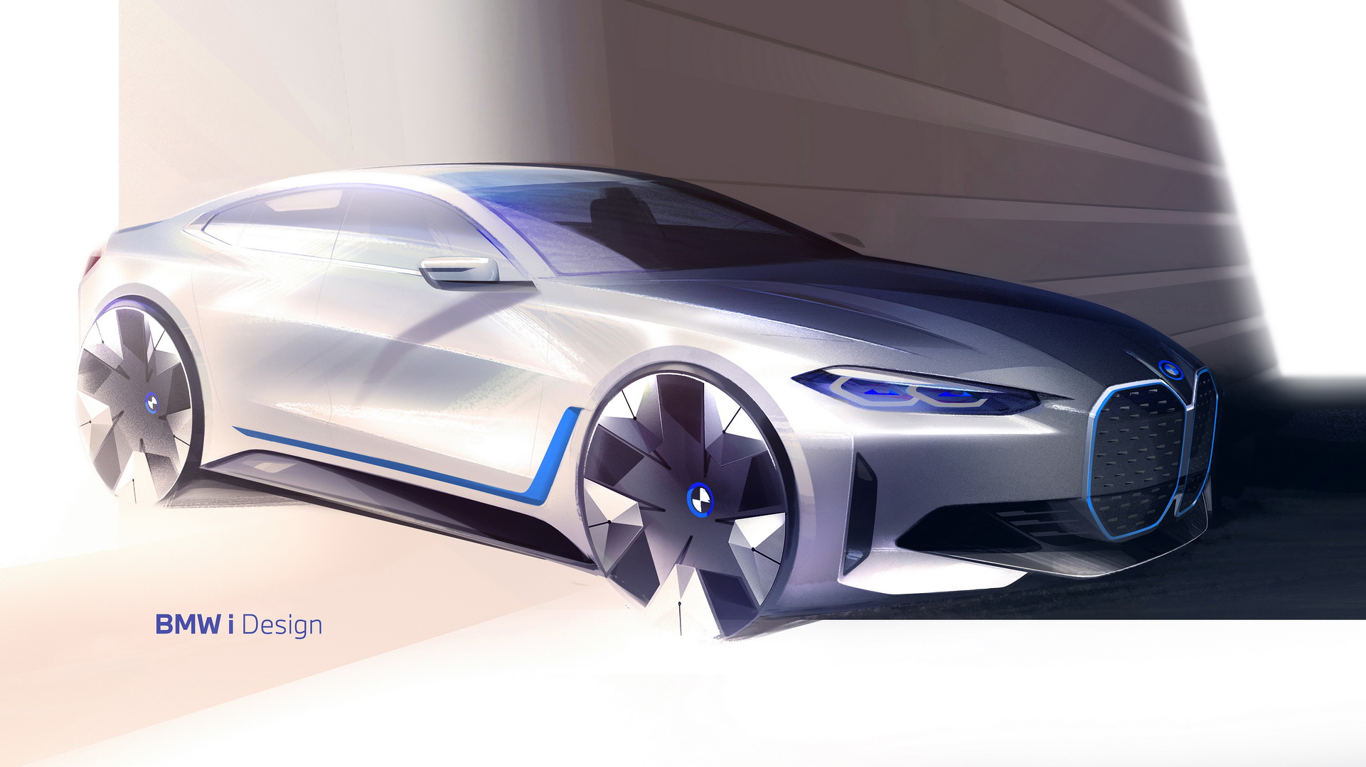 Download 2022 BMW i4 M50 - Design Sketch HD Wallpaper 1921x1080 #22