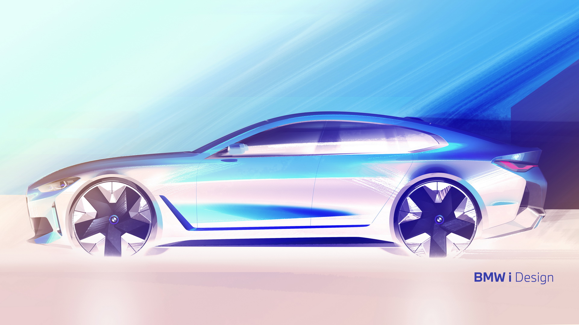 Download 2022 BMW i4 M50 - Design Sketch HD Wallpaper 1921x1080 #24