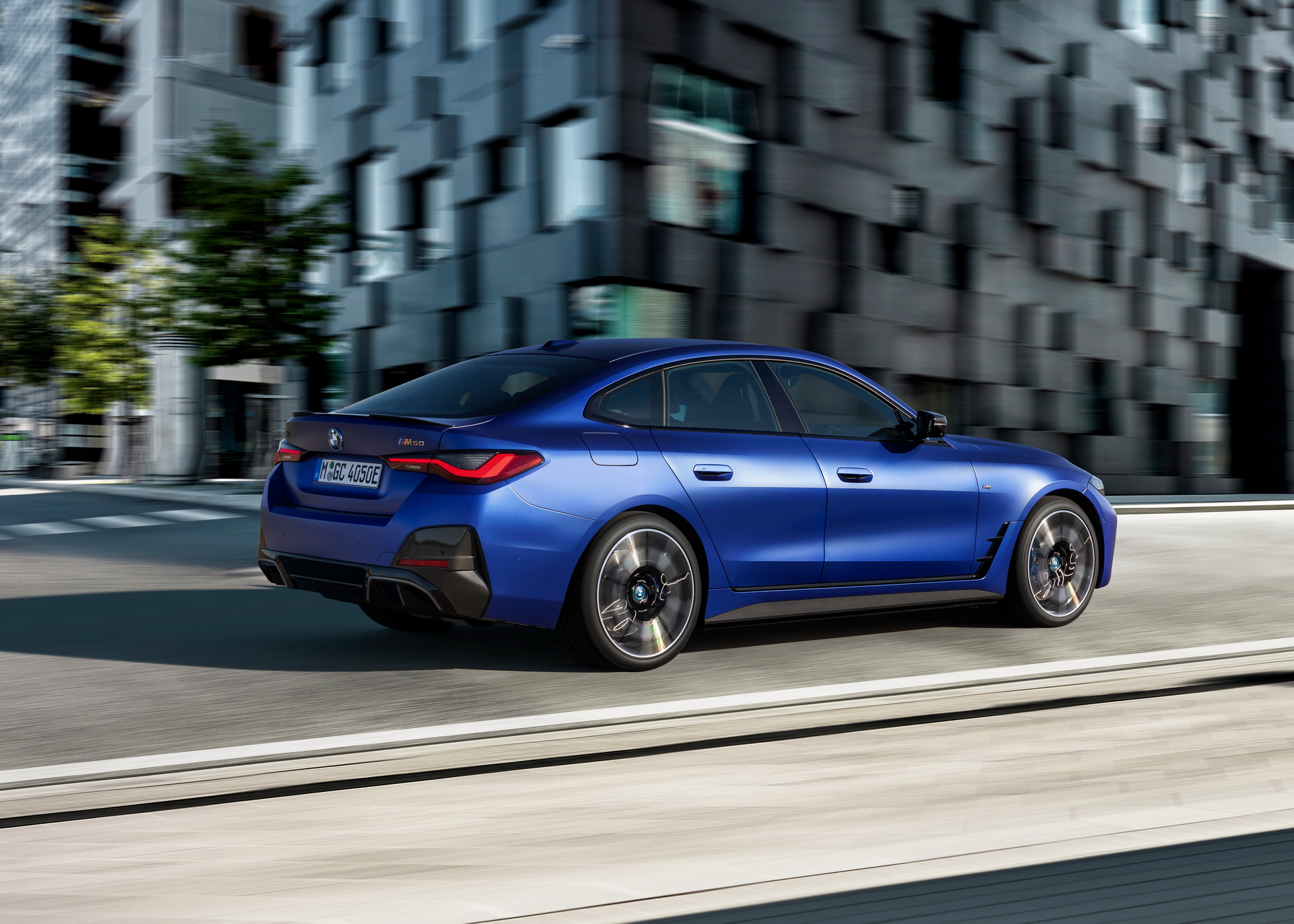 Download 2022 BMW i4 M50 - Rear Three-Quarter HD Wallpaper 1921x1372 #7