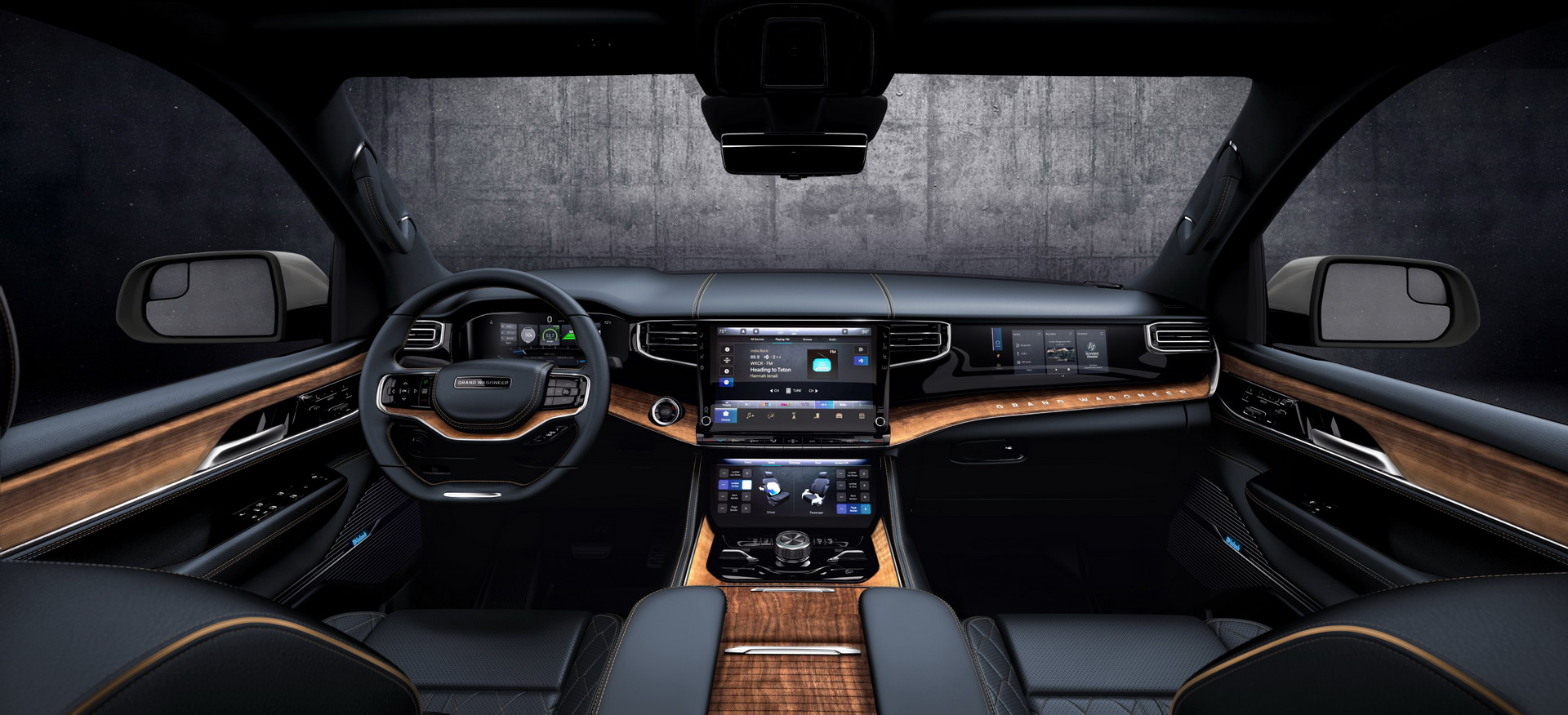 Download 2022 Jeep Grand Wagoneer - Interior, Cockpit HD Wallpaper 1920x876 #53