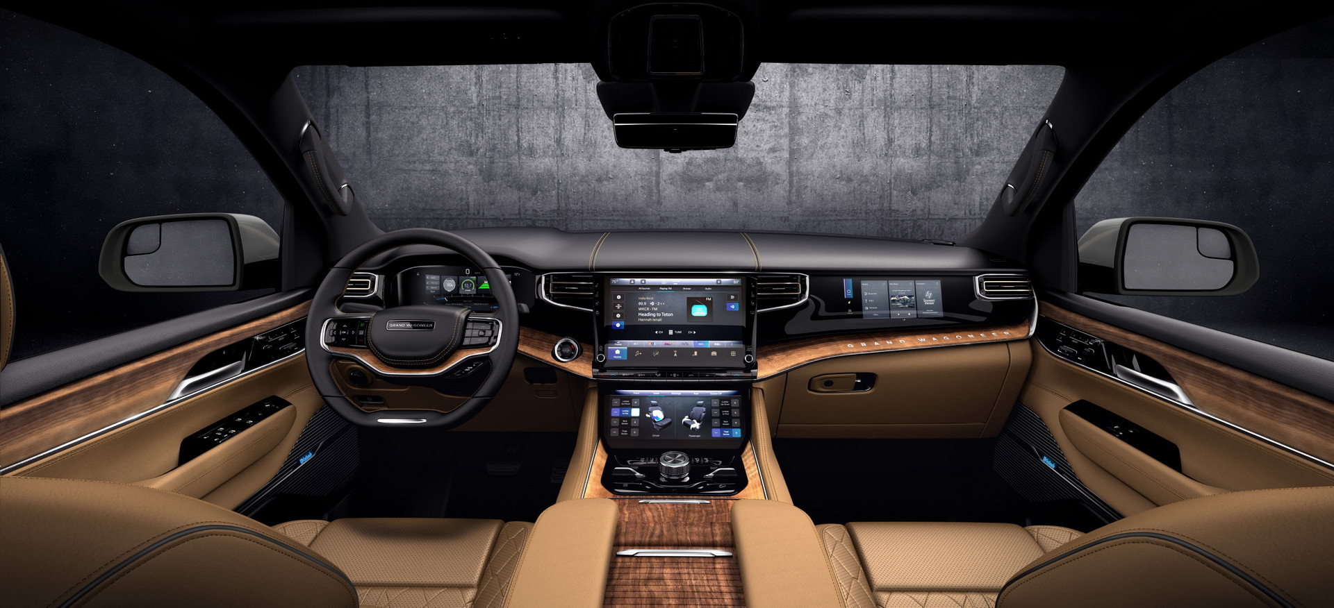 Download 2022 Jeep Grand Wagoneer - Interior, Cockpit HD Wallpaper 1920x876 #56