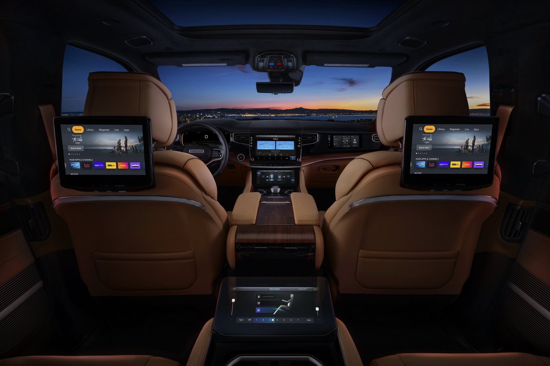 Download 2022 Jeep Grand Wagoneer - Rear Seat Entertainment System HD Wallpaper 1920x1280 #66