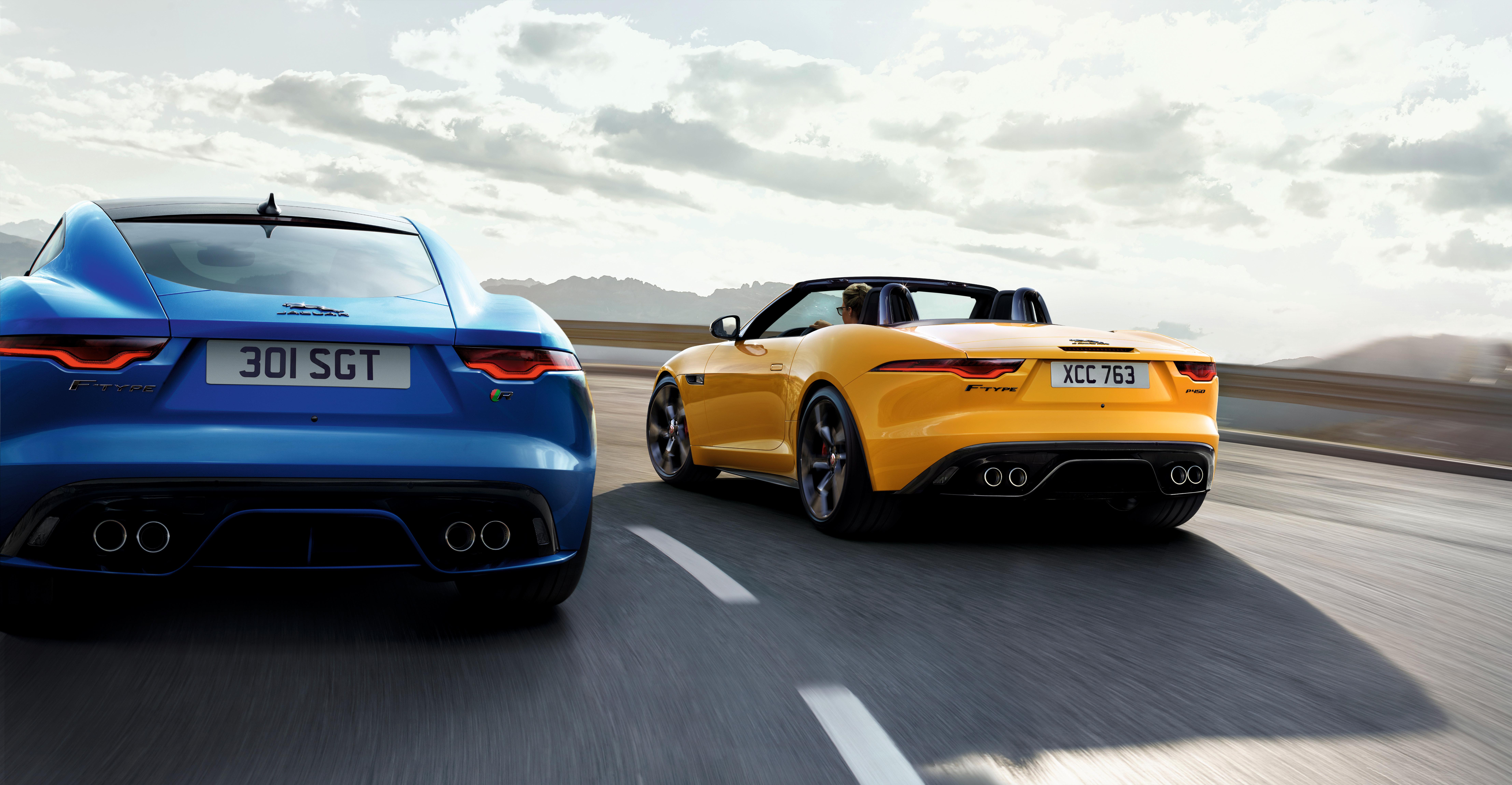 Download 2021 Jaguar F-Type P450 R-Dynamic Convertible - Rear HD Wallpaper 8858x4596 #21