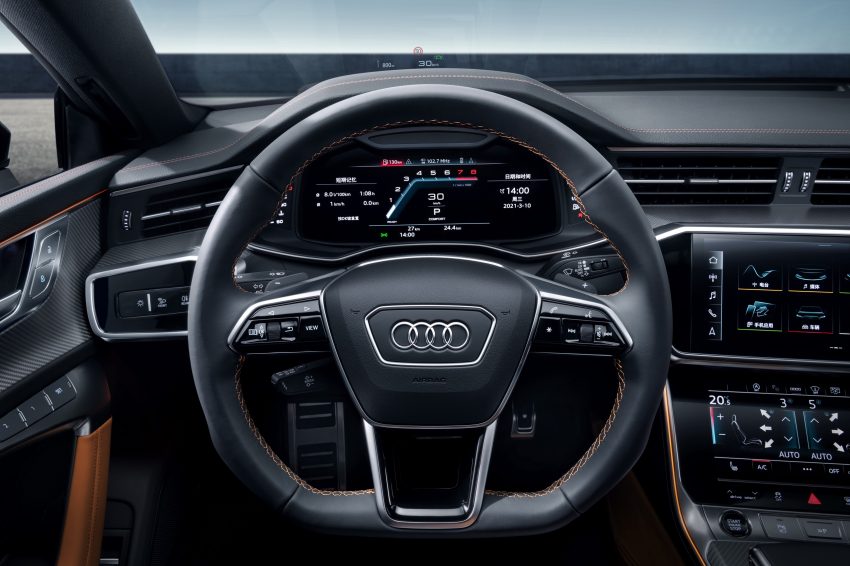 2022 Audi A7L 55 TFSI quattro S line edition one - Interior, Steering Wheel Wallpaper 850x566 #23