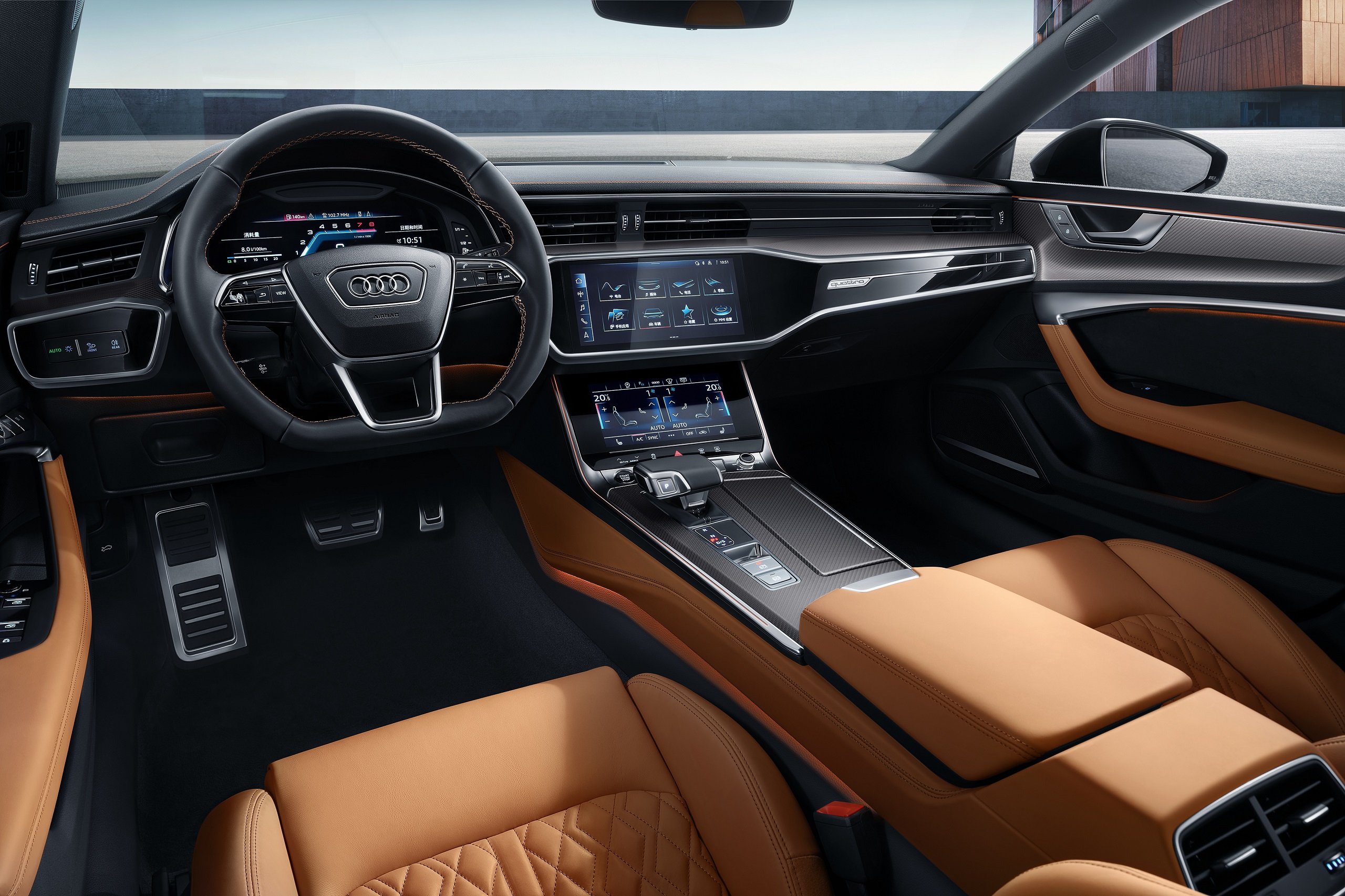 Download 2022 Audi A7L 55 TFSI quattro S line edition one - Interior HD Wallpaper 2560x1706 #16