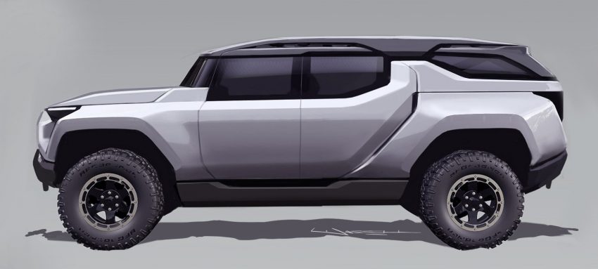 2024 GMC Hummer EV SUV - Design Sketch Wallpaper 850x383 #48
