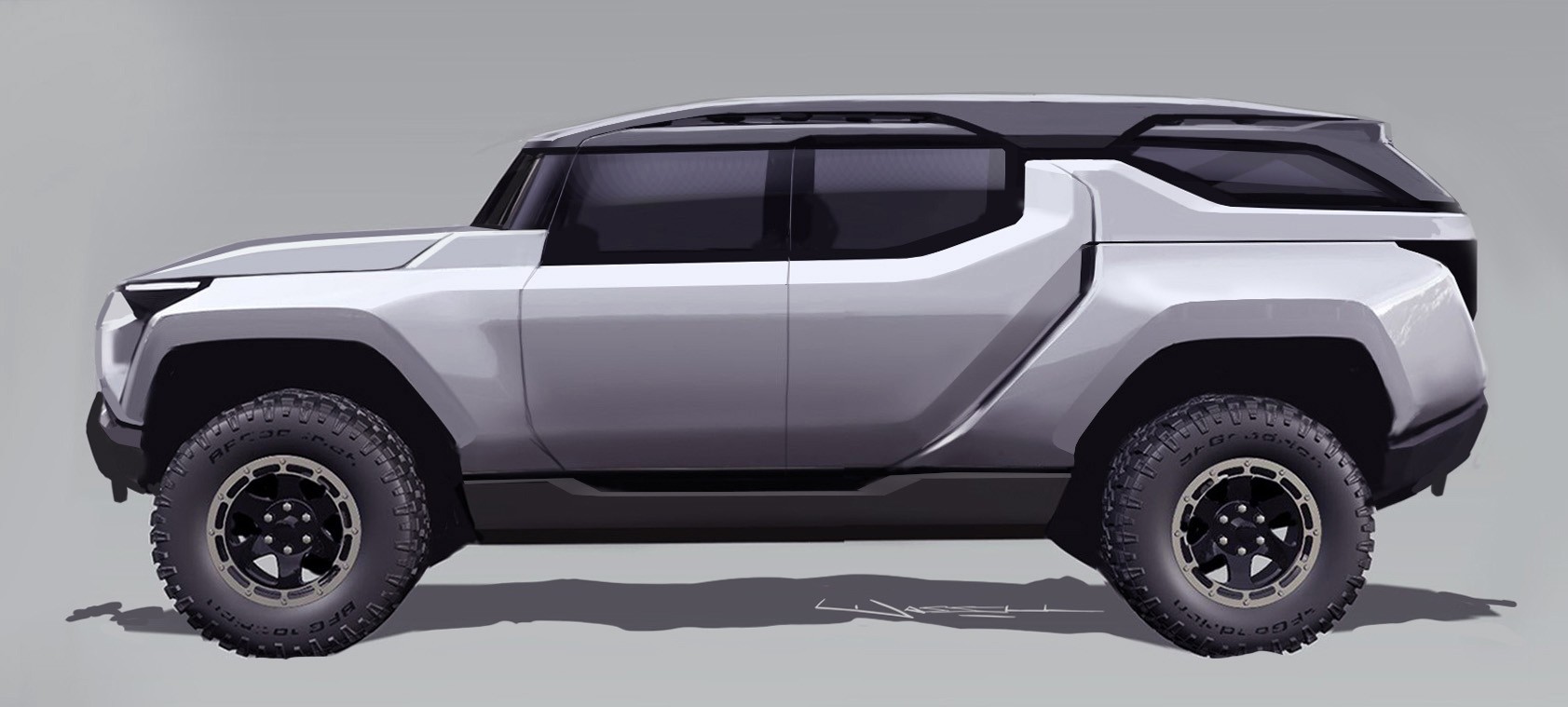 Download 2024 GMC Hummer EV SUV - Design Sketch HD Wallpaper 1683x759 #48