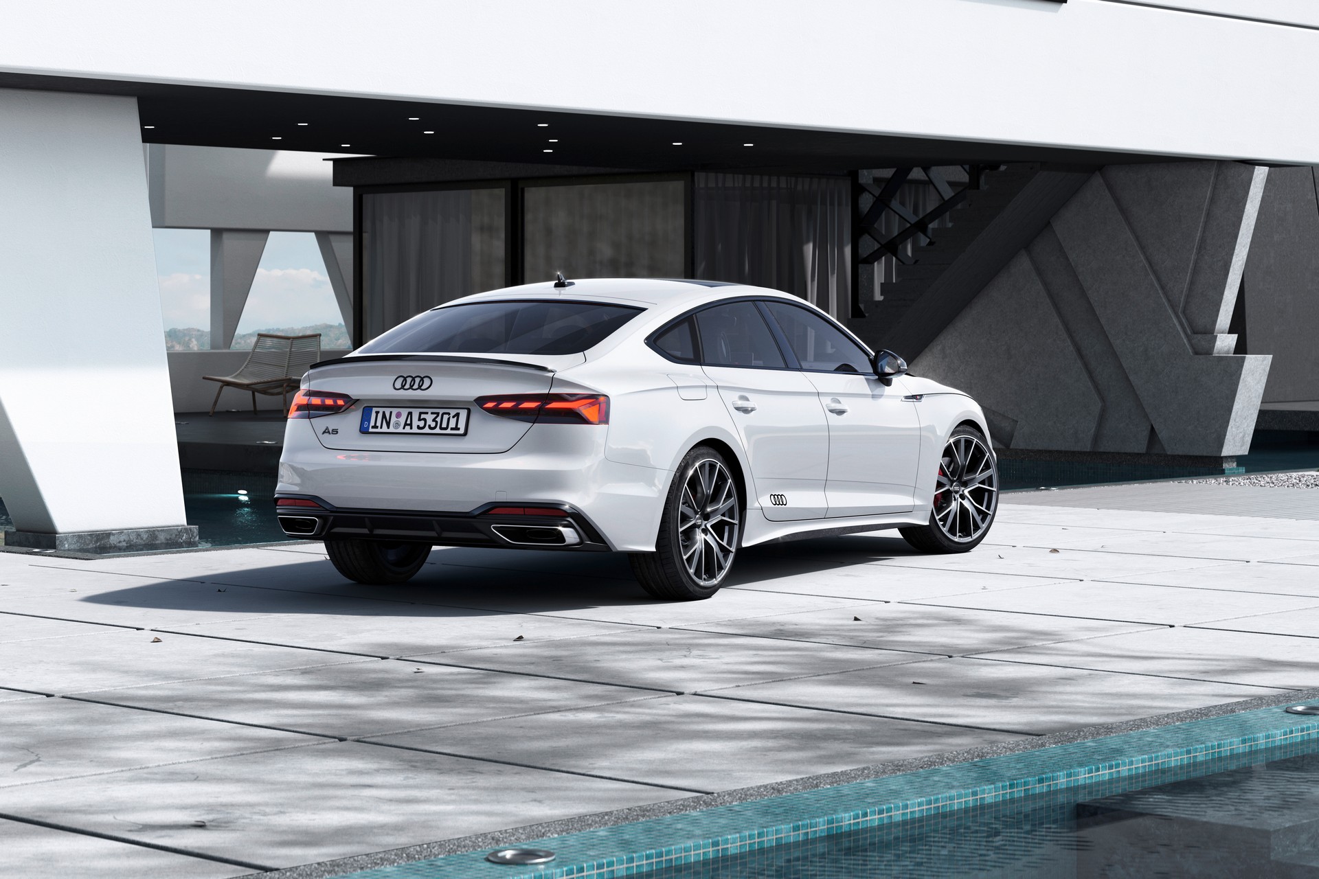Download 2022 Audi A5 Sportback S line competition plus - Rear Three-Quarter HD Wallpaper 1920x1280 #3