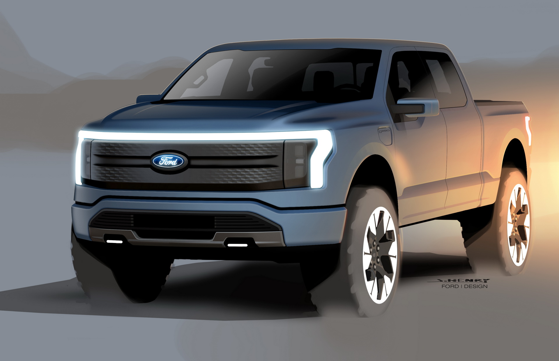 Download 2022 Ford F-150 Lightning - Design Sketch HD Wallpaper 1920x1242 #27