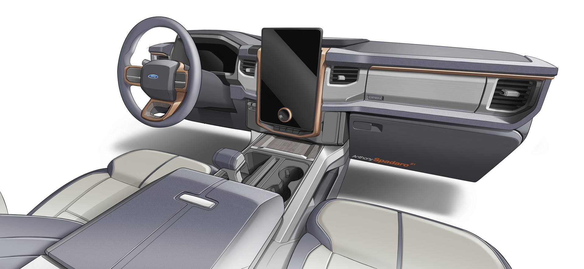 Download 2022 Ford F-150 Lightning - Design Sketch HD Wallpaper 1920x886 #32