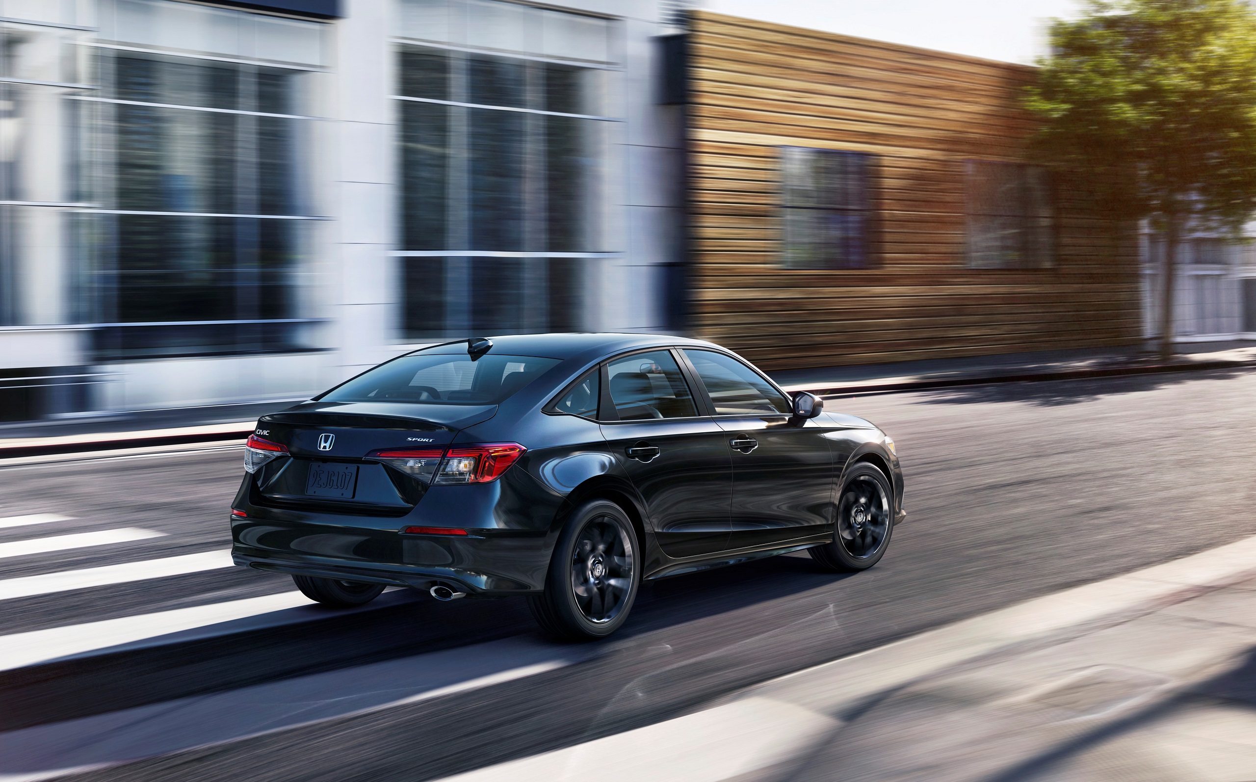 Download 2022 Honda Civic Sedan Sport - Rear Three-Quarter HD Wallpaper 2560x1594 #12