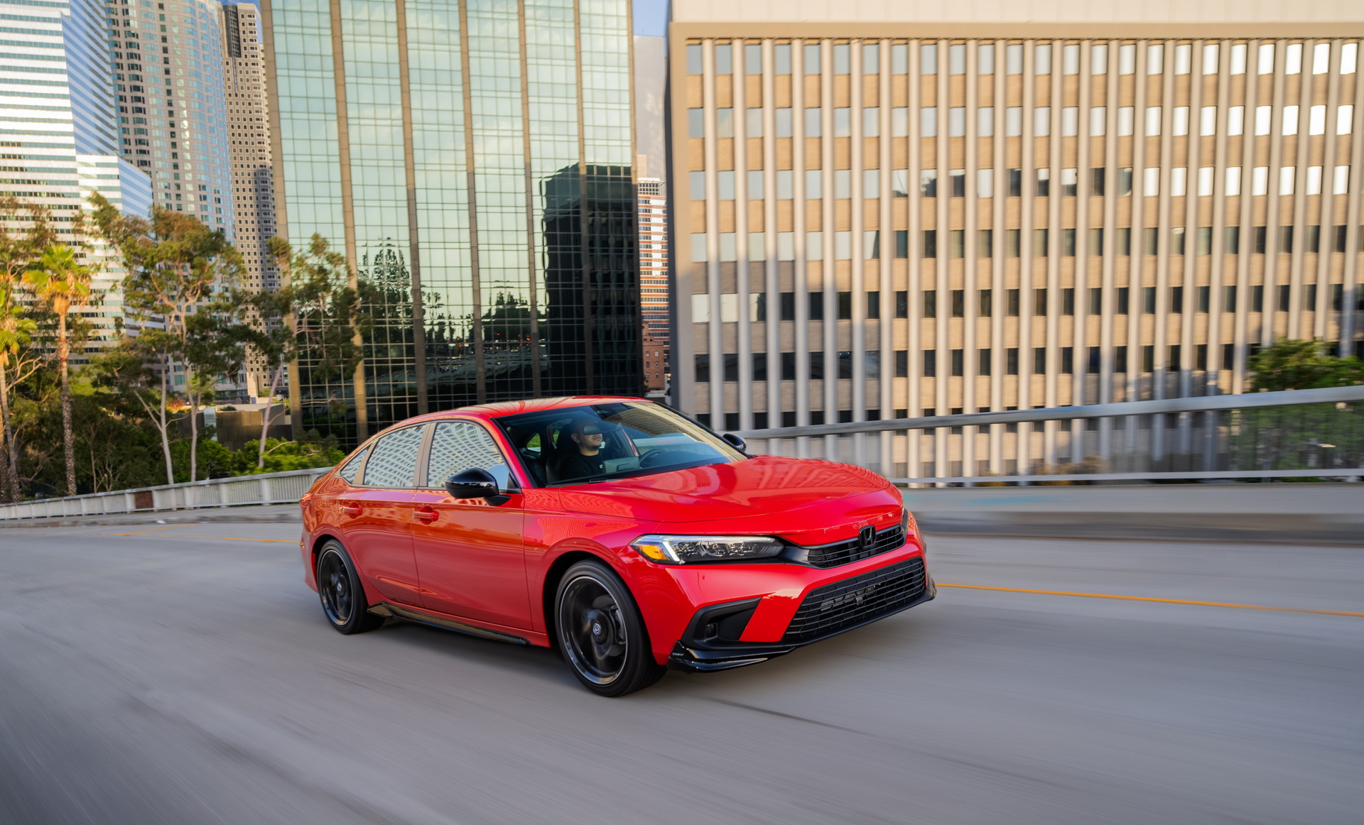 Download 2022 Honda Civic Sedan Sport with HPD Package - Front Three-Quarter HD Wallpaper 1920x1162 #1