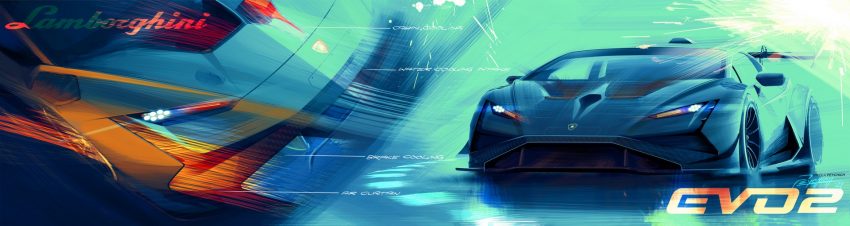 2022 Lamborghini Huracán Super Trofeo EVO2 - Design Sketch Wallpaper 850x226 #20