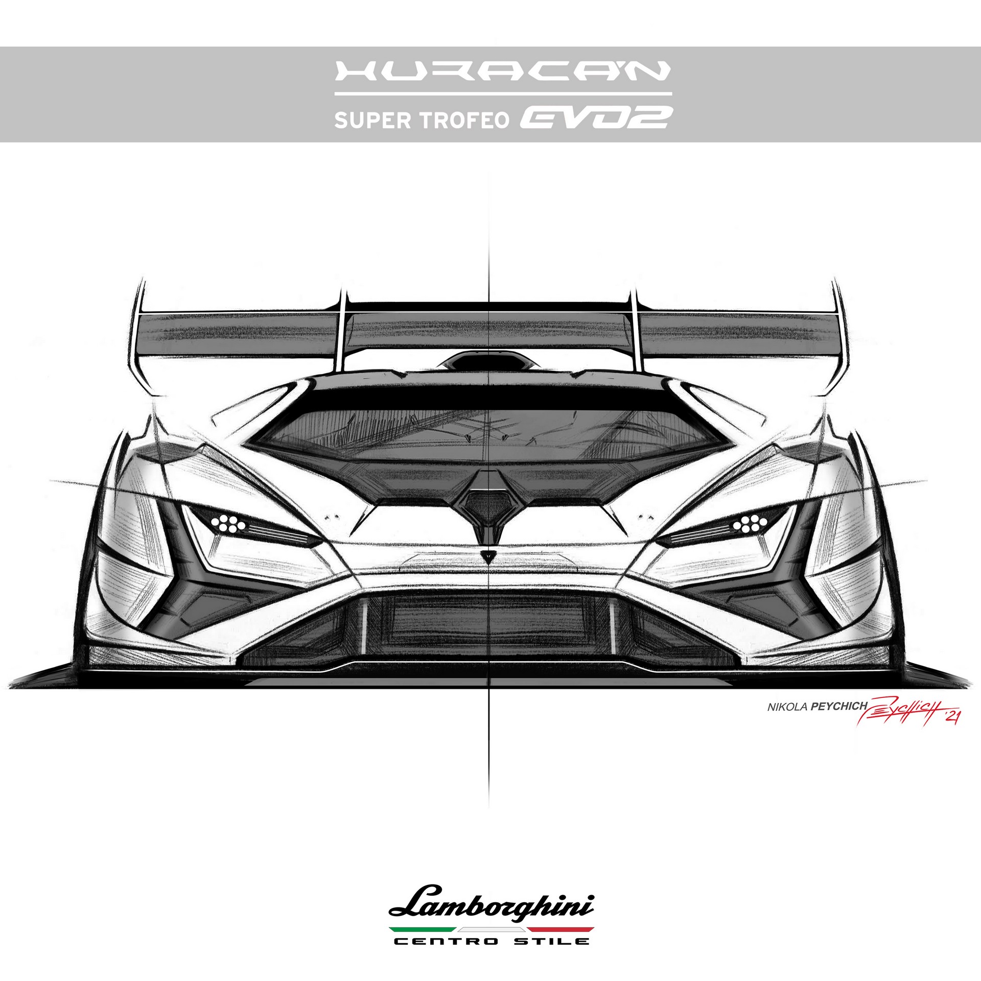 Download 2022 Lamborghini Huracán Super Trofeo EVO2 - Design Sketch HD Wallpaper 1920x1920 #22