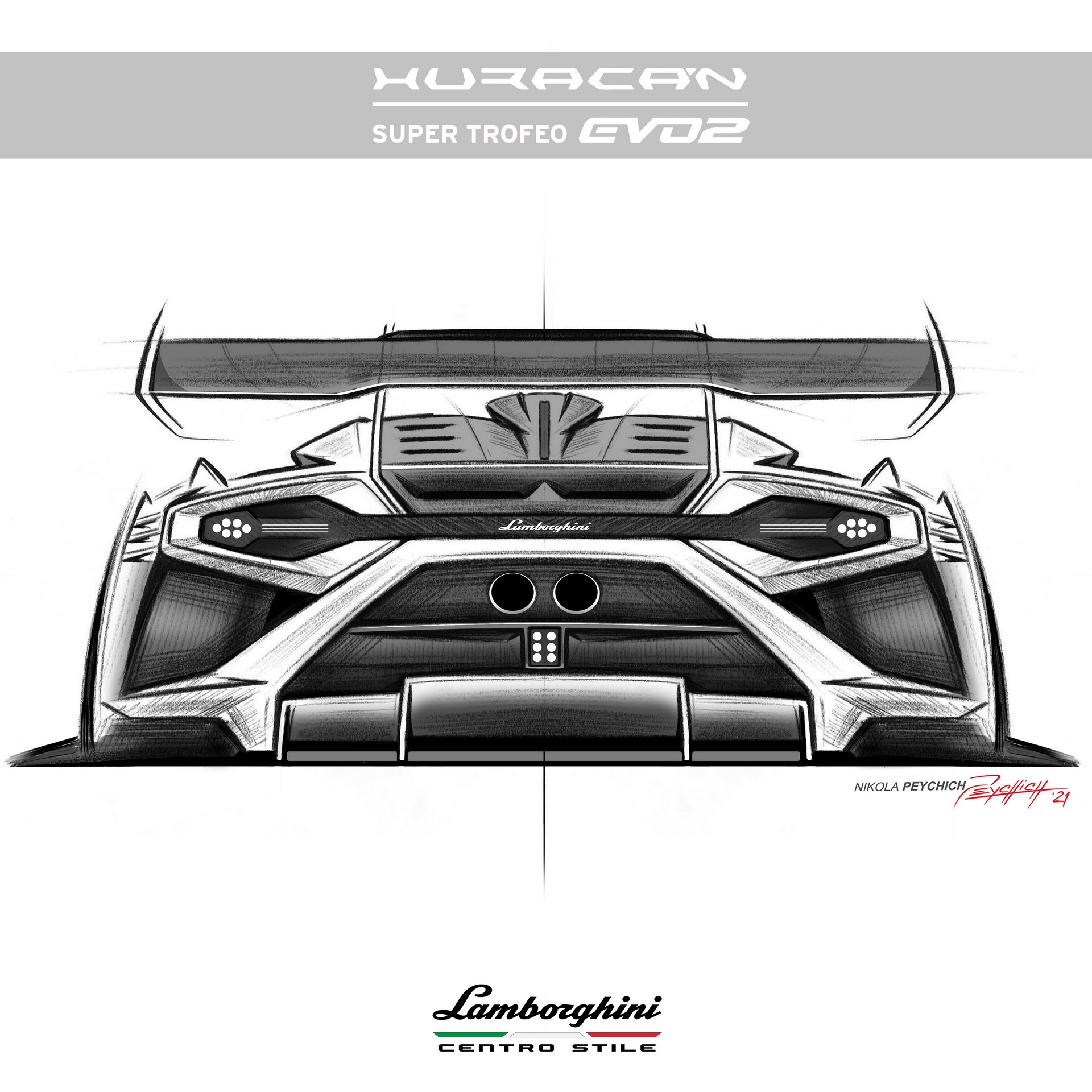 Download 2022 Lamborghini Huracán Super Trofeo EVO2 - Design Sketch HD Wallpaper 1920x1920 #23