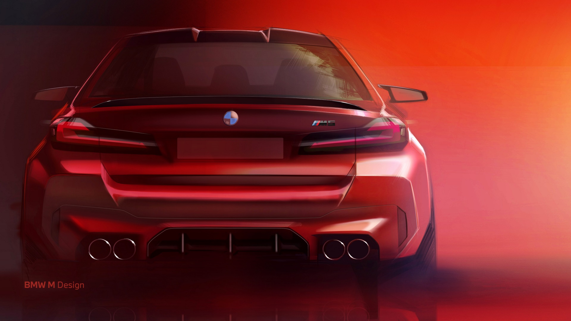Download 2021 BMW M5 Competition - Design Sketch HD Wallpaper 1920x1080 #99