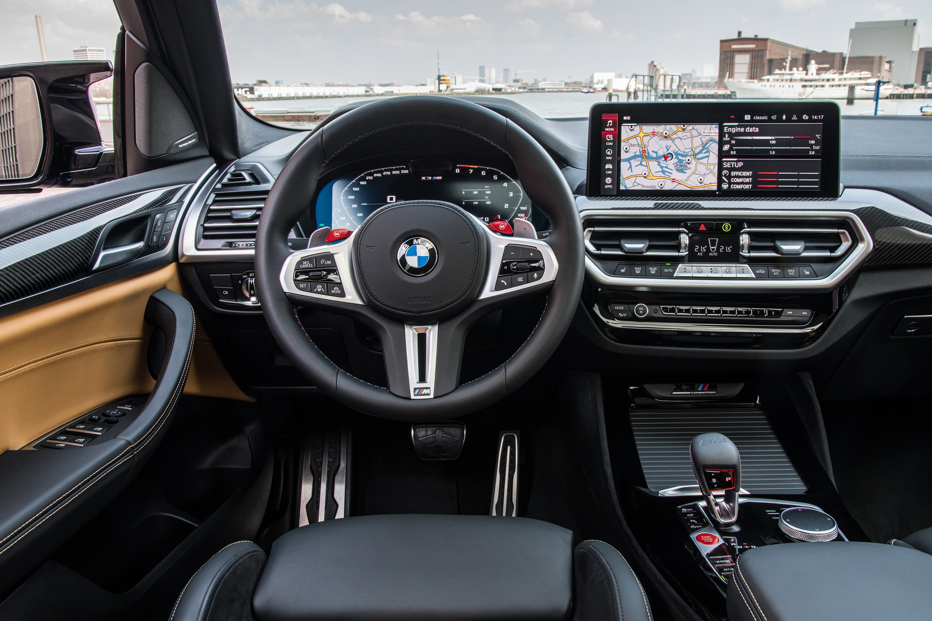 Download 2022 BMW X3 M Competition - Interior, Cockpit HD Wallpaper 1921x1281 #50
