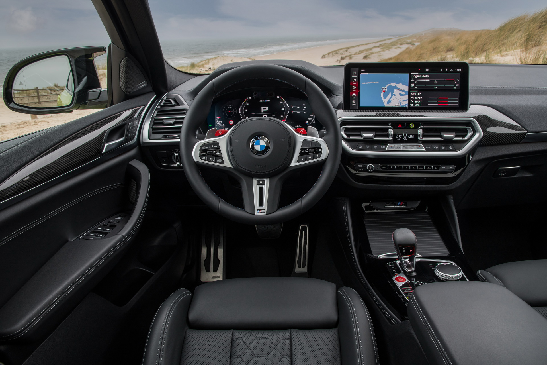Download 2022 BMW X4 M Competition - Interior, Cockpit HD Wallpaper 1921x1281 #42