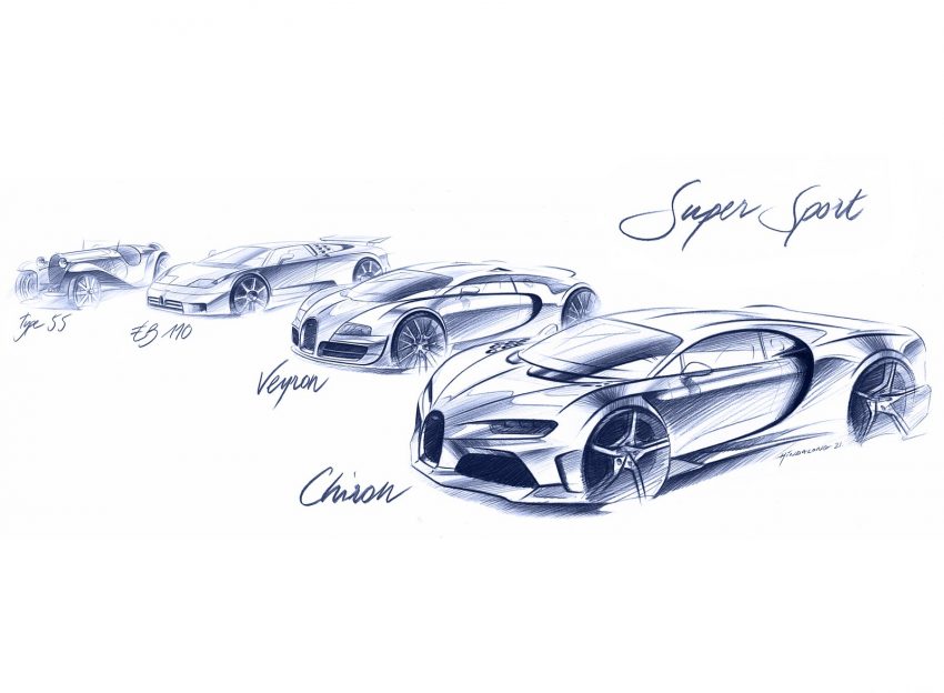 2022 Bugatti Chiron Super Sport - Design Sketch Wallpaper 850x624 #52