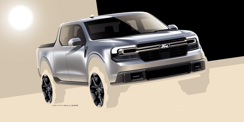2022 Ford Maverick Hybrid XLT - Design Sketch Wallpaper 850x425 #20