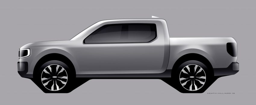 2022 Ford Maverick Hybrid XLT - Design Sketch Wallpaper 850x350 #22