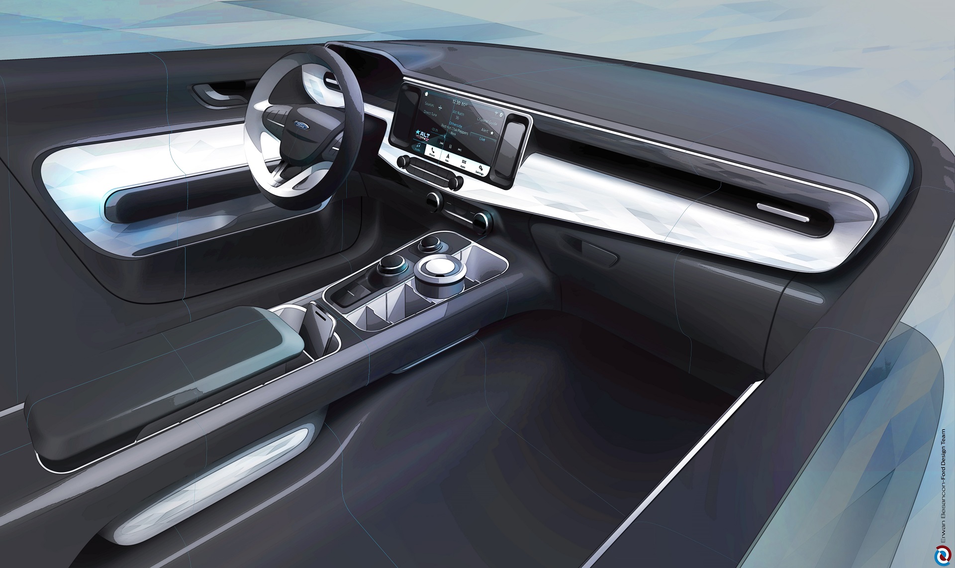 Download 2022 Ford Maverick Hybrid XLT - Design Sketch HD Wallpaper 1920x1142 #23