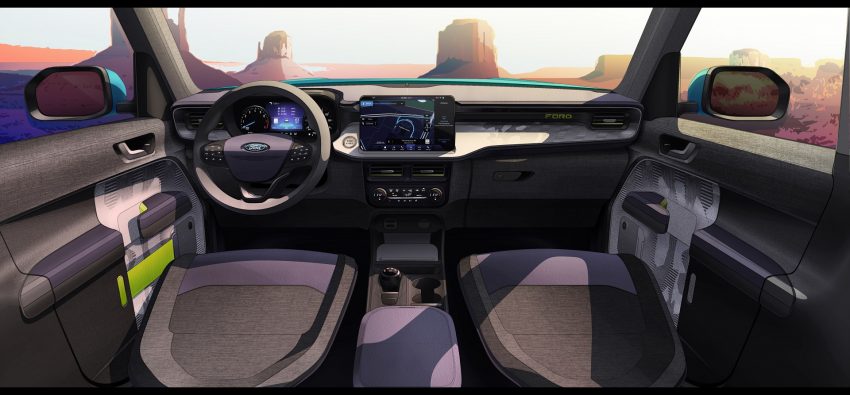 2022 Ford Maverick Hybrid XLT - Design Sketch Wallpaper 850x395 #24