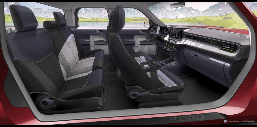 2022 Ford Maverick Hybrid XLT - Design Sketch Wallpaper 850x421 #25