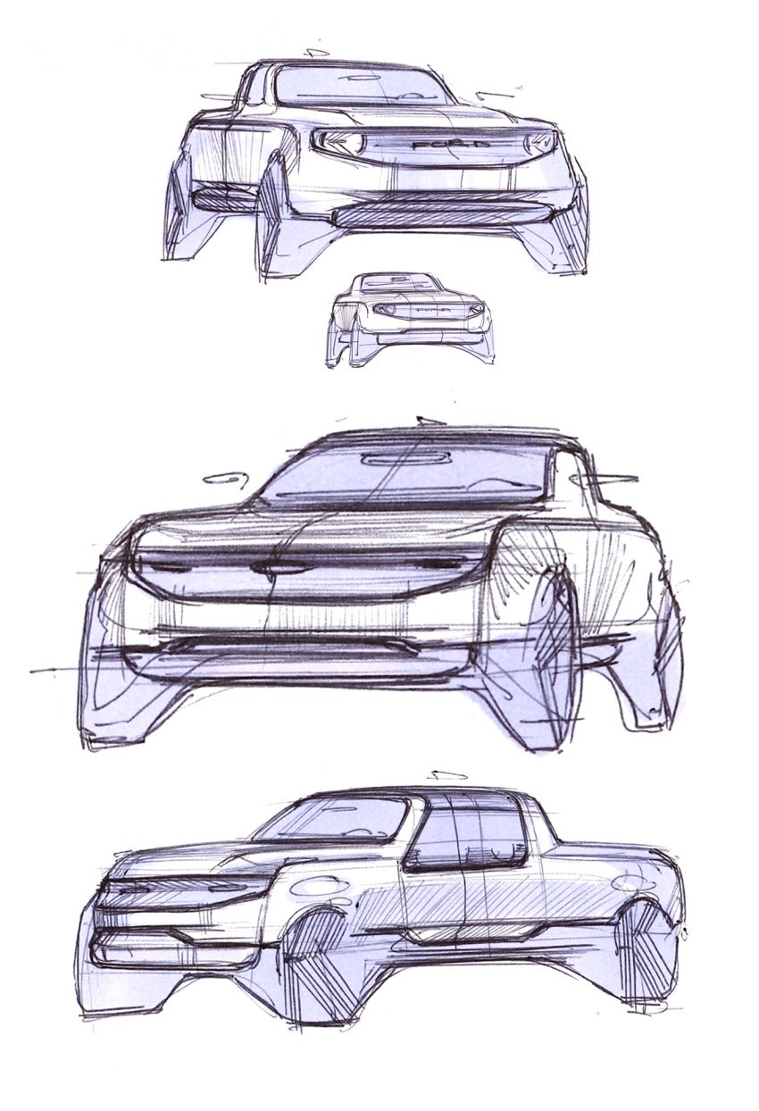 2022 Ford Maverick Hybrid XLT - Design Sketch Phone Wallpaper 850x1244 #27