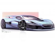 2022 Rimac Nevera - Design Sketch Wallpaper 190x150