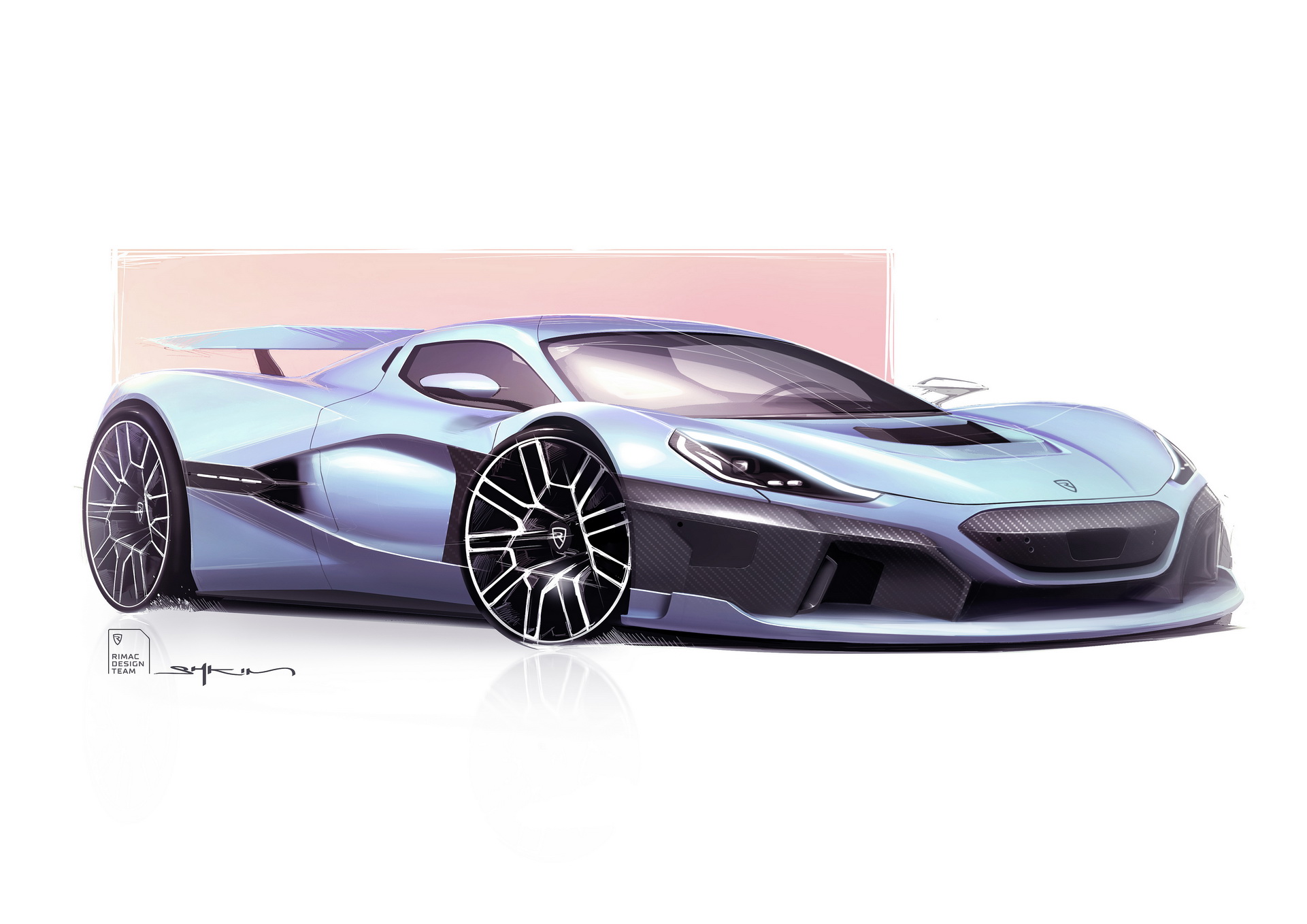 Download 2022 Rimac Nevera - Design Sketch HD Wallpaper 1921x1358 #39