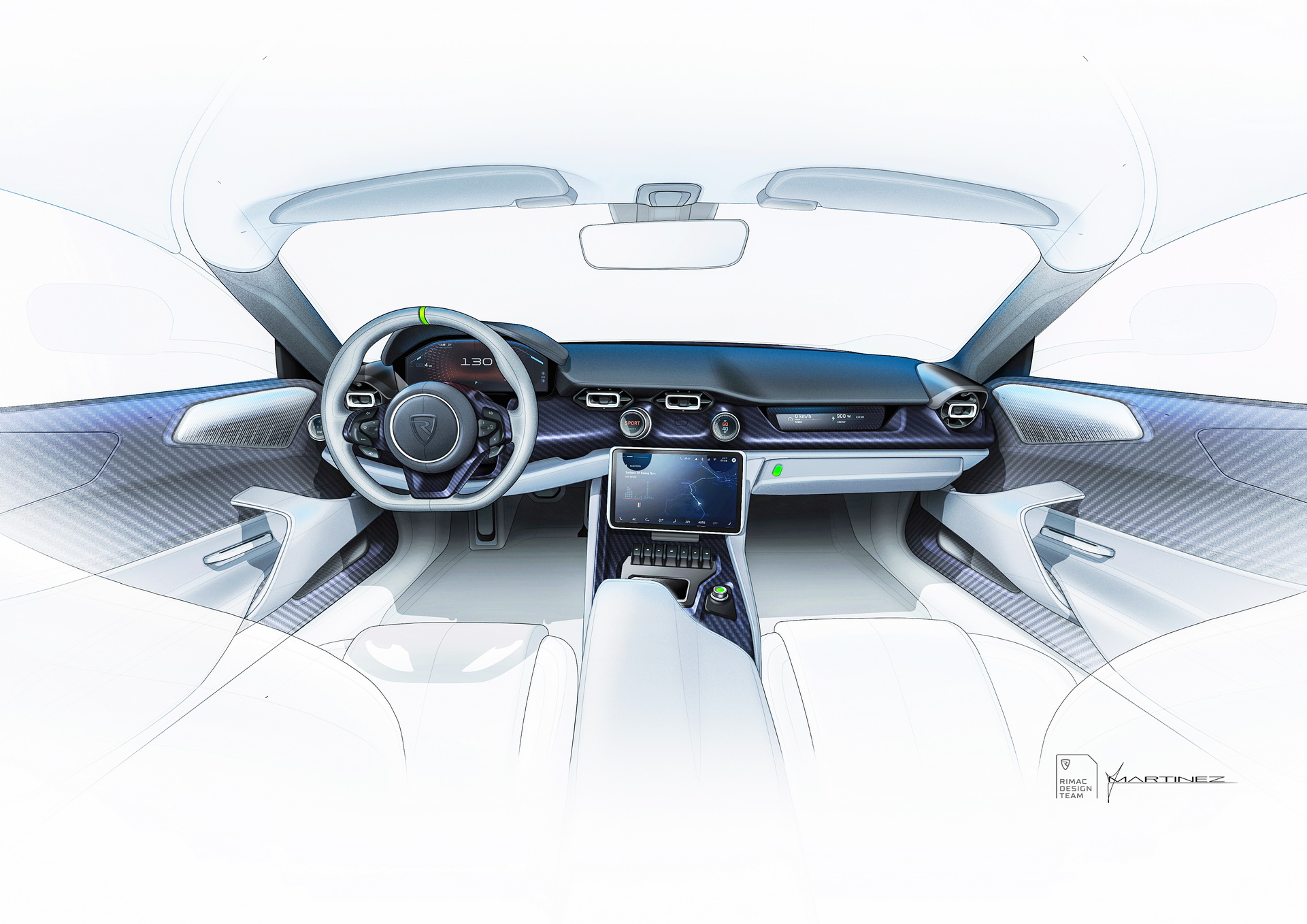 Download 2022 Rimac Nevera - Design Sketch HD Wallpaper 1921x1358 #46