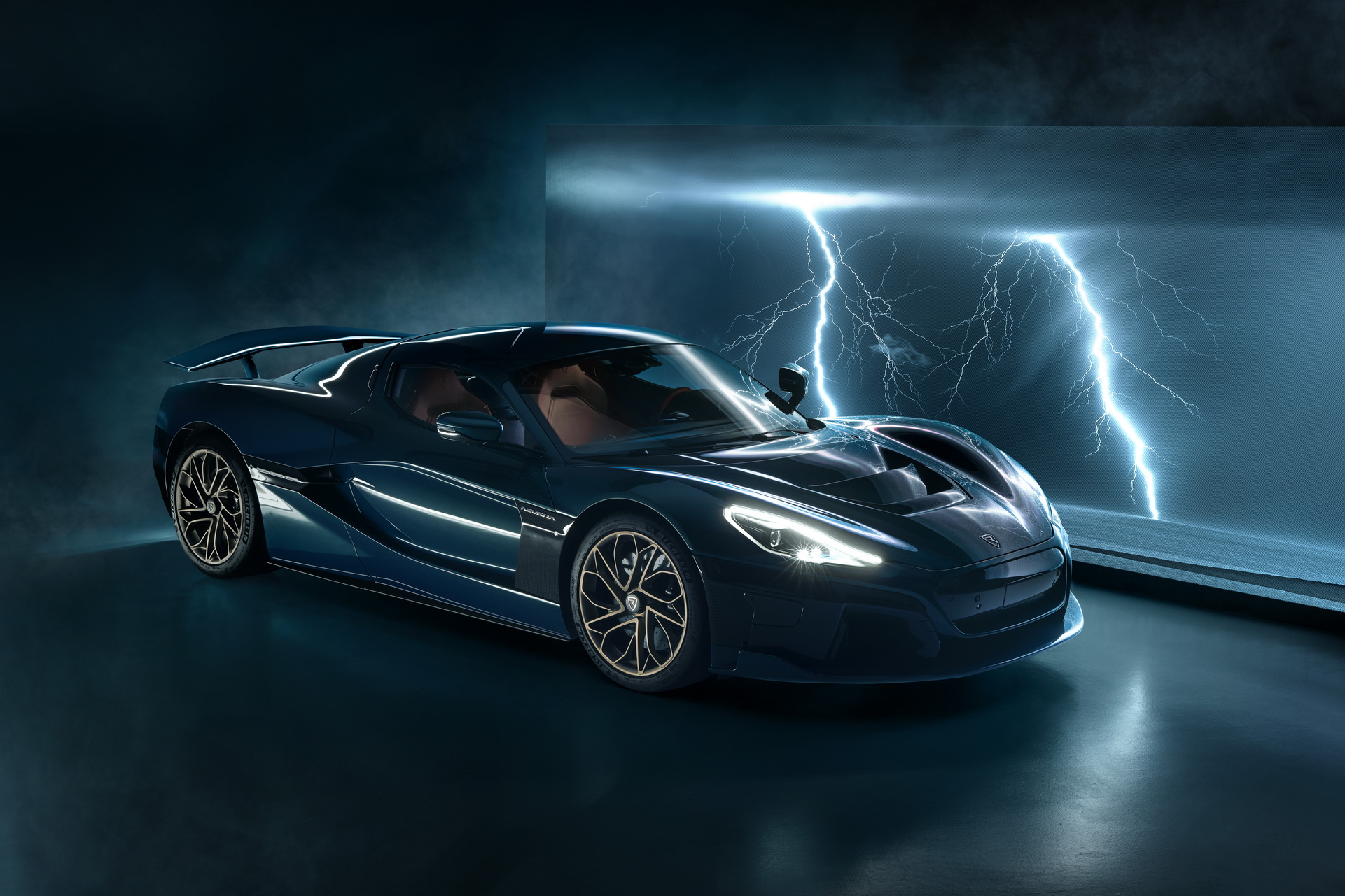 Download 2022 Rimac Nevera - Front Three-Quarter HD Wallpaper 1921x1281 #24