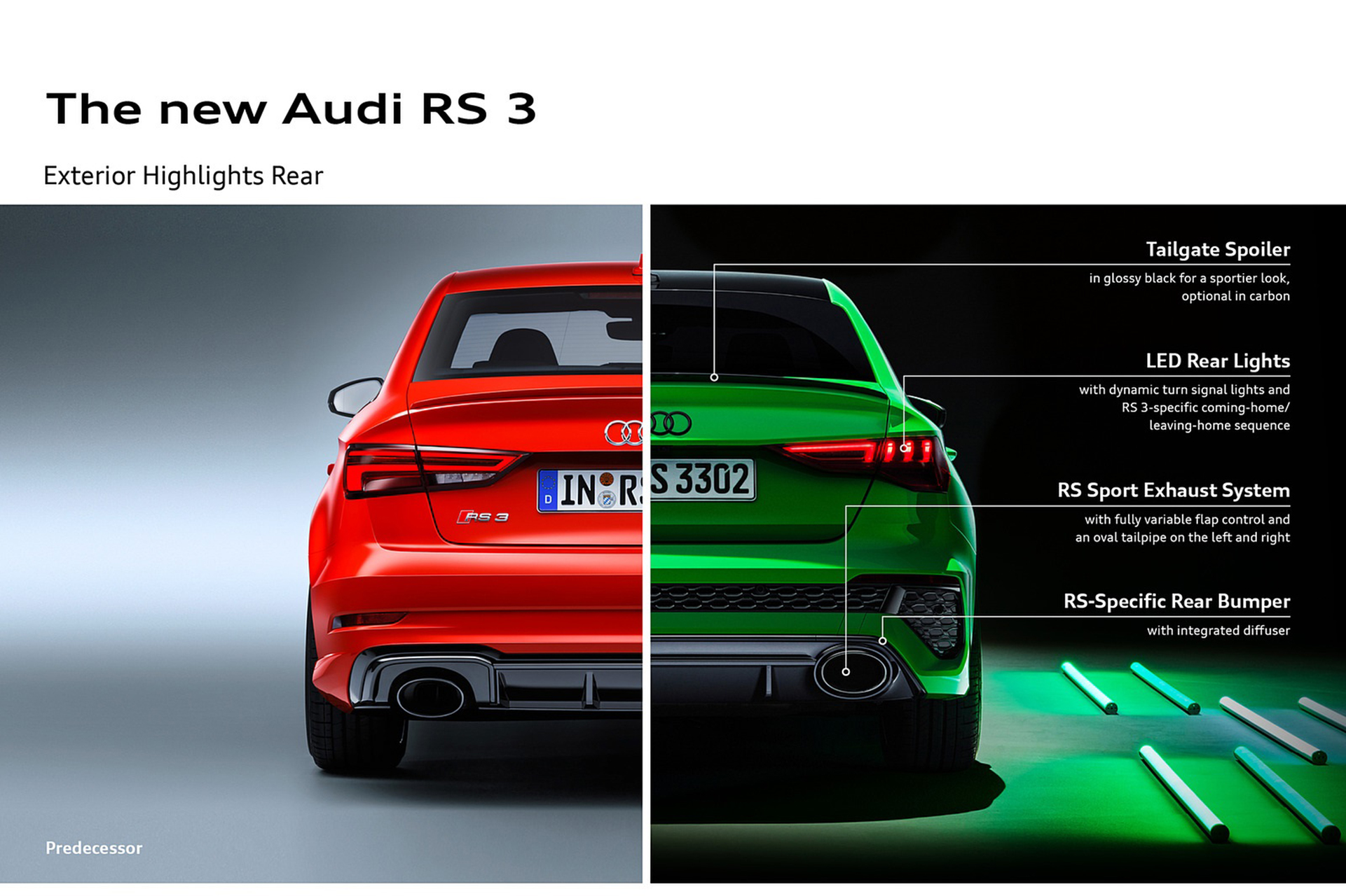 Download 2022 Audi RS3 Sedan - Rear Comparison with Previous Model HD Wallpaper 1921x1280 #106