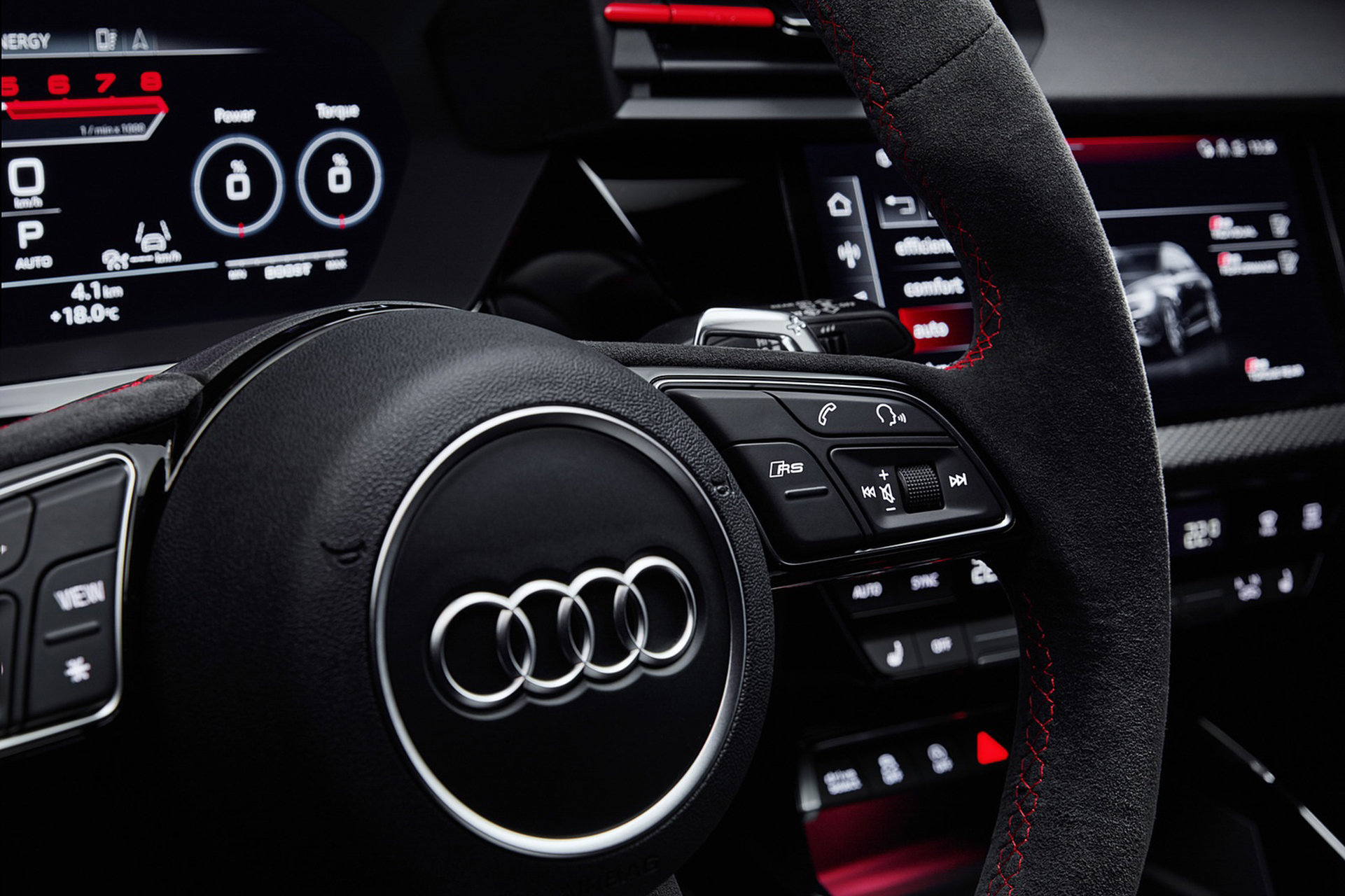 Download 2022 Audi RS3 Sportback - Interior, Steering Wheel HD Wallpaper 1921x1280 #69