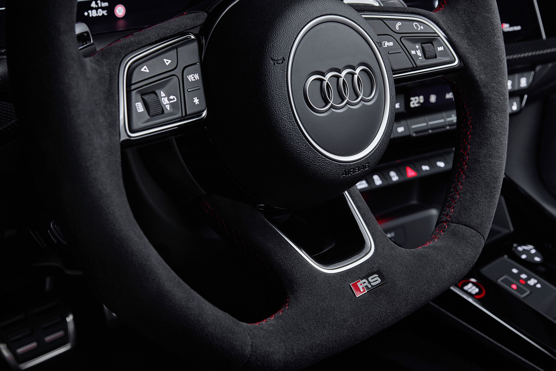 Download 2022 Audi RS3 Sportback - Interior, Steering Wheel HD Wallpaper 1921x1280 #70