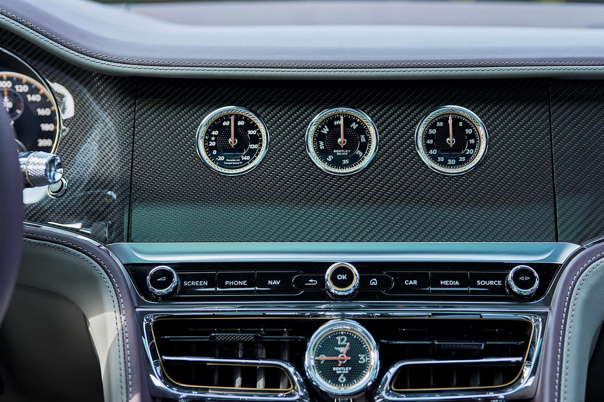 Download 2022 Bentley Flying Spur Hybrid - Central Console HD Wallpaper 1921x1281 #122