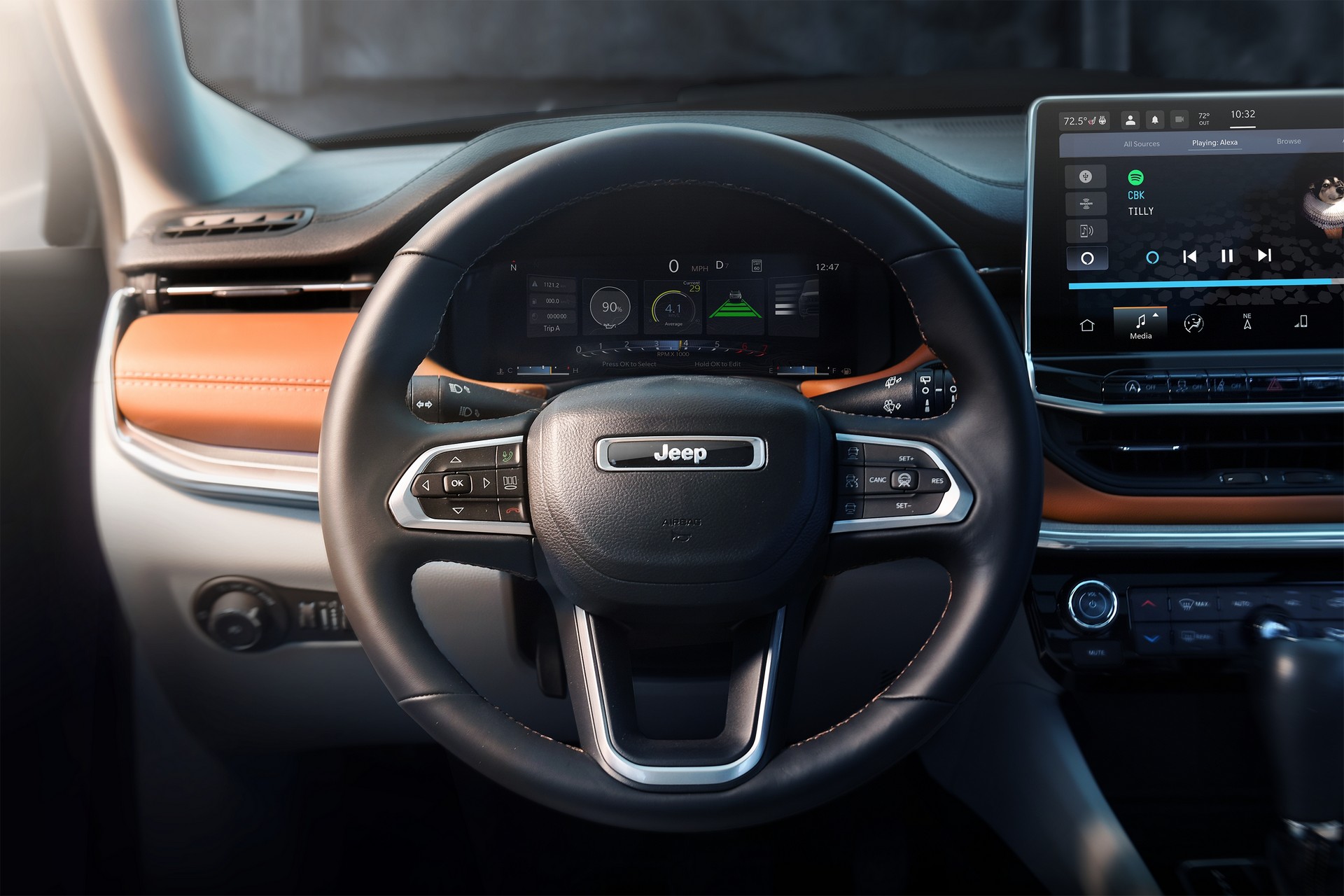 Download 2022 Jeep Compass Trailhawk - Interior, Steering Wheel HD Wallpaper 1920x1280 #26