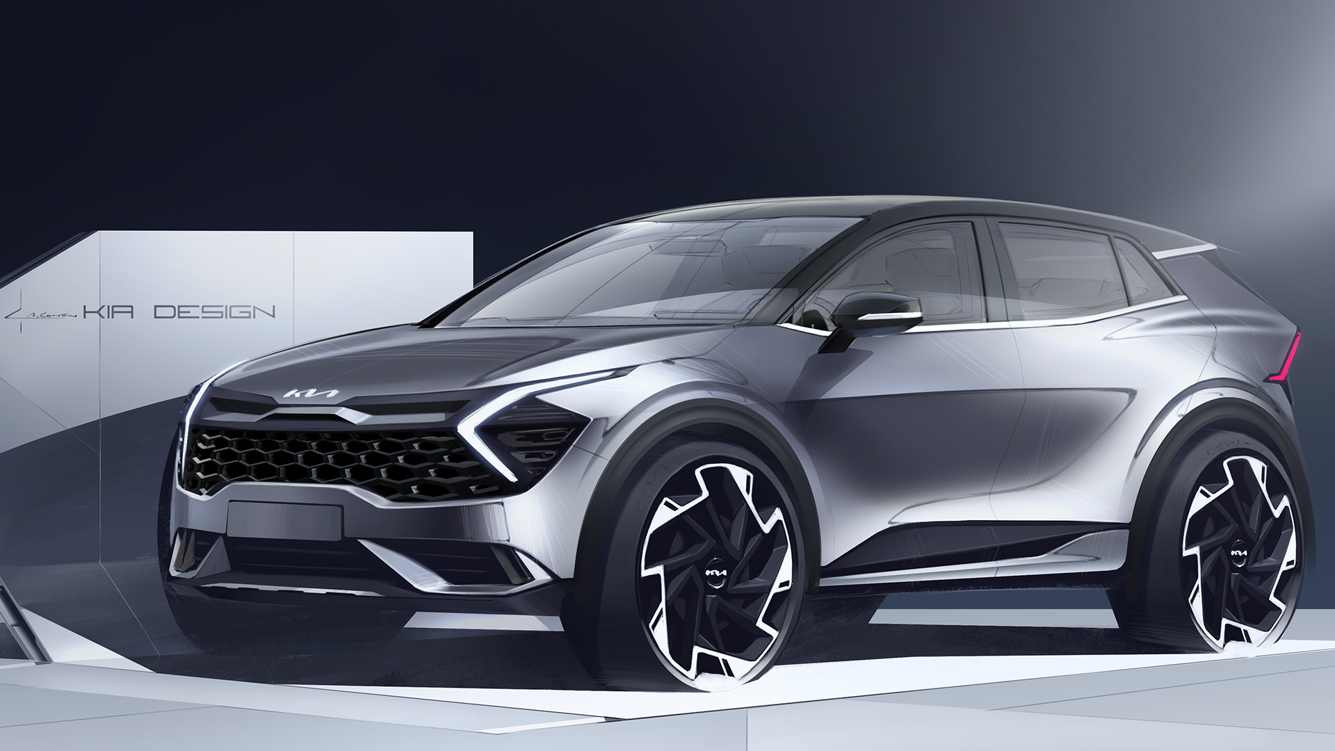 Download 2022 Kia Sportage GT-Line - Design Sketch HD Wallpaper 1920x1080 #51