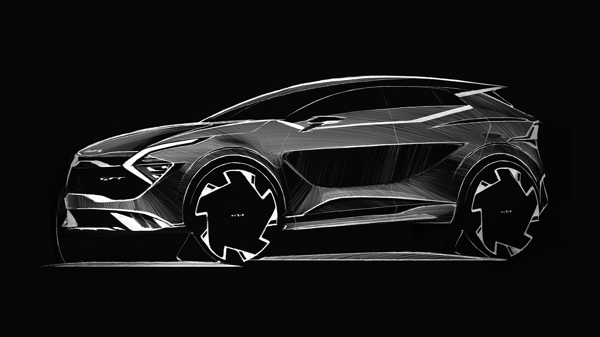 Download 2022 Kia Sportage GT-Line - Design Sketch HD Wallpaper 1920x1080 #56