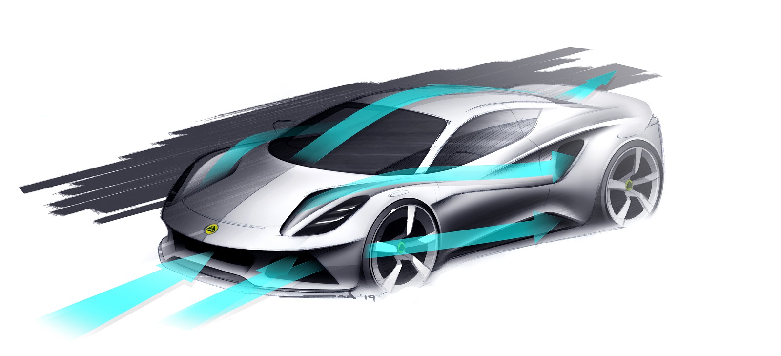 Download 2023 Lotus Emira - Design Sketch HD Wallpaper 1600x729 #106