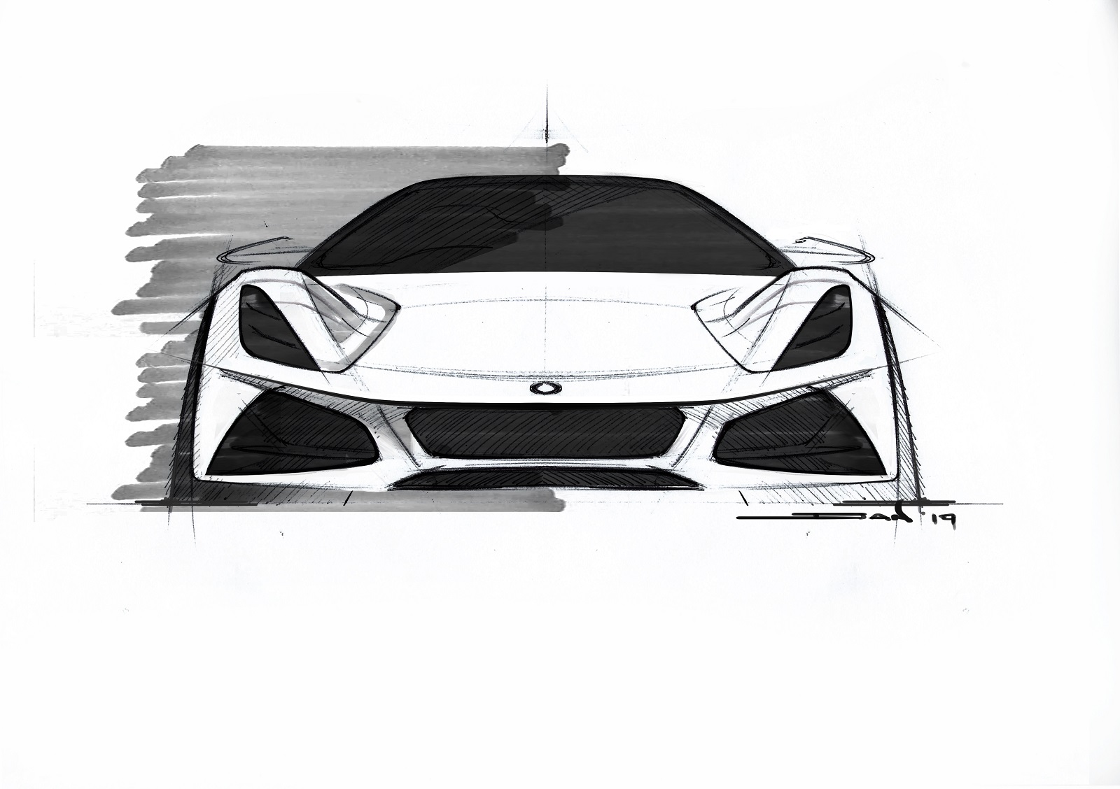 Download 2023 Lotus Emira - Design Sketch HD Wallpaper 1600x1128 #107