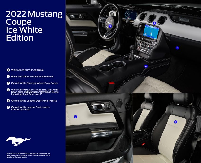 2022 Ford Mustang Ice White Appearance Package - Technical Drawing Wallpaper 850x692 #24