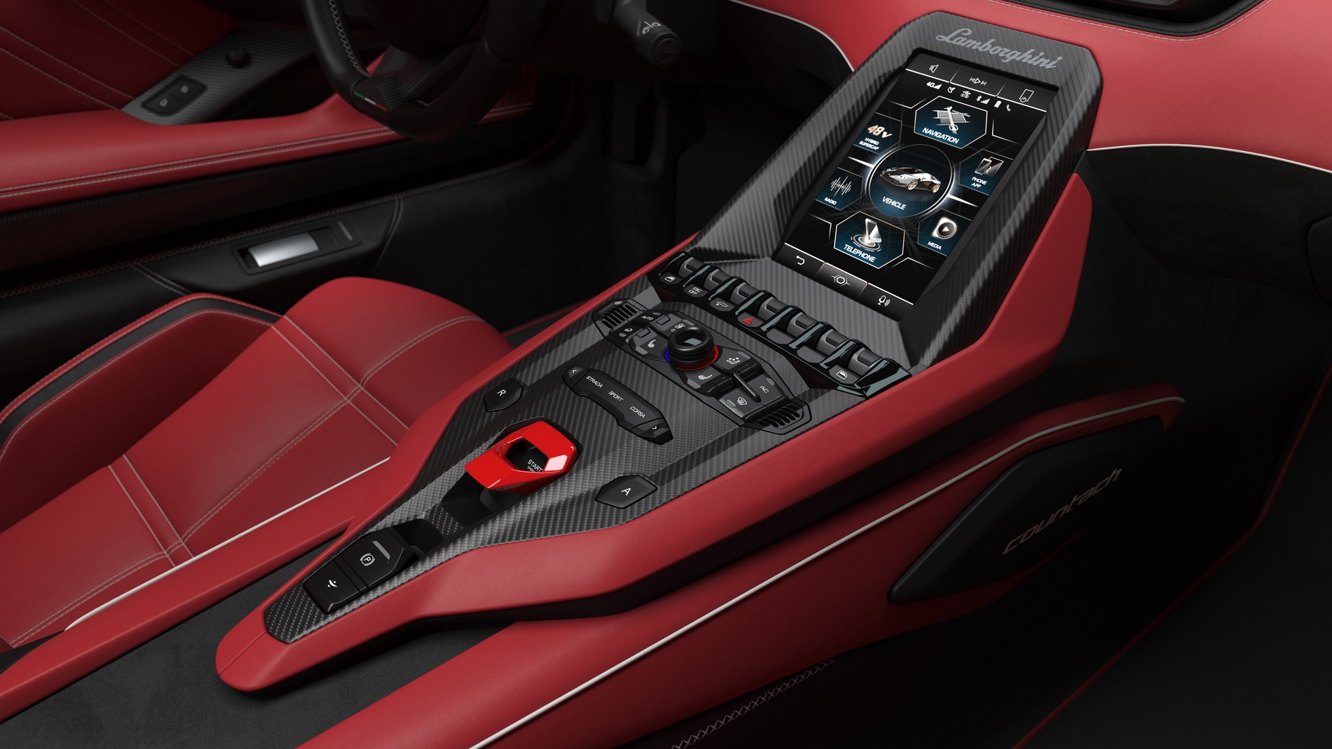 Download 2022 Lamborghini Countach LPI 800-4 - Central Console HD Wallpaper 1921x1081 #109