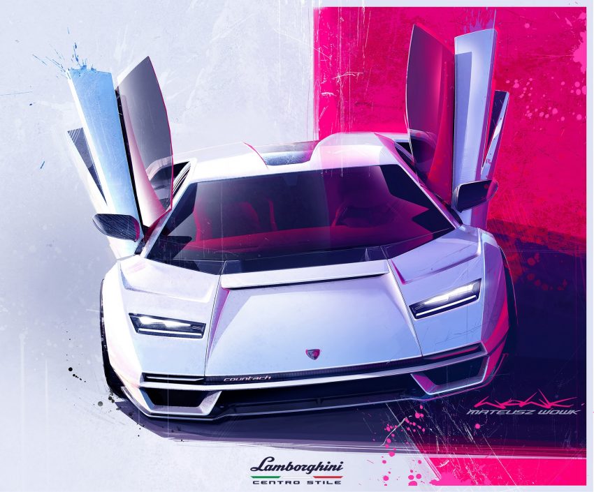 2022 Lamborghini Countach LPI 800-4 - Design Sketch Wallpaper 850x705 #129